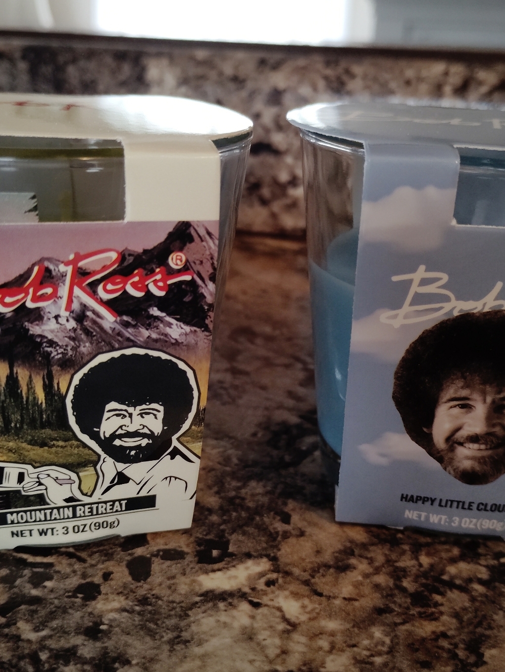 Bob Ross Decorative Tree Candle Holders - Pastel Blue & Cream - Picture 3 of 6